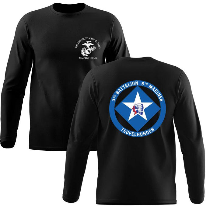 3rd Bn 6th Marines Marines Long Sleeve T-Shirt, 3rd battalion 6th Marines, 3/6 unit t-shirt