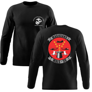 Marine Aviation Logistics Squadron 39 (MALS-39) USMC long sleeve Unit T-Shirt, MALS-39 Magicians logo, USMC gift ideas for men, Marine Corp gifts men or women MALS-39 Magicians