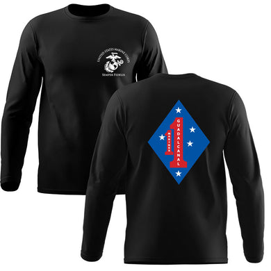 1st Marine Regiment Unit Long Sleeve T-Shirt, 1st Marine Regiment unit t-shirt, USMC 1st Marine Regiment, 1st Marine Regiment t-shirt, 1st Marine Regiment Unit Long Sleeve Black T-Shirt