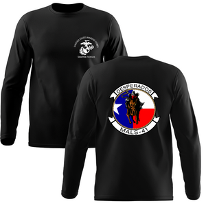 Marine Aviation Logistics Squadron 41 (MALS-41) USMC long sleeve Unit T-Shirt, MALS-41 logo, USMC gift ideas for men, Marine Corp gifts men or women MALS-41a