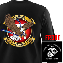 Combat Logistics Battalion 31 Long Sleeve T-Shirt, CLB-31 unit t-shirt, USMC CLB-31, Combat Logistics Battalion 31 t-shirt, 31st Marine Expeditionary Unit Long Sleeve Black T-Shirt