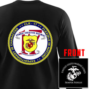 CLR-17 Marines Black Long Sleeve T-Shirt - USMC Unit