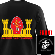 2nd CEB USMC long sleeve Unit T-Shirt, 2nd CEB logo, USMC gift ideas for men, Marine Corp gifts men or women