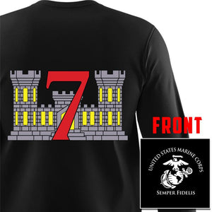 7th Engineer Support Battalion Black Long Sleeve T-shirt