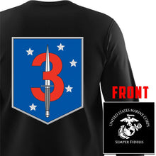 3rd MSOB USMC long sleeve Unit T-Shirt, 3rd MSOB logo, USMC gift ideas for men, Marine Corp gifts men or women 3rd Marine Special Operations Battalion