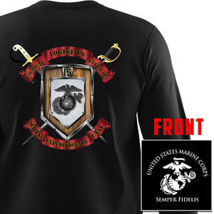 CLB-15 USMC Unit Logo Black Long Sleeve T-Shirt, Combat Logistics Unit logo Black Long Sleeve T-Shirt