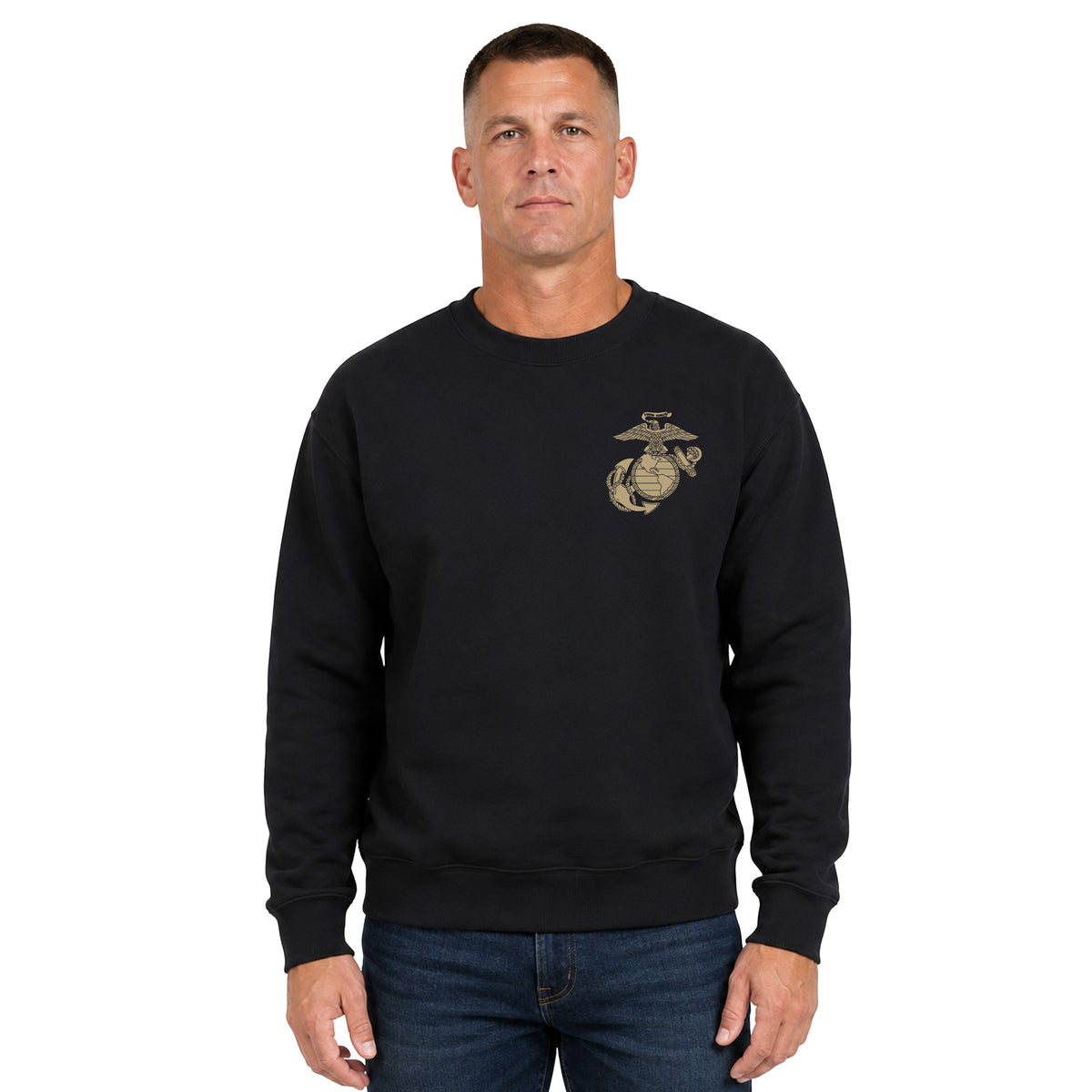 Black USMC 251st Birthday Battle Ready sweatshirt with Vintage Eagle Globe and Anchor chest seal