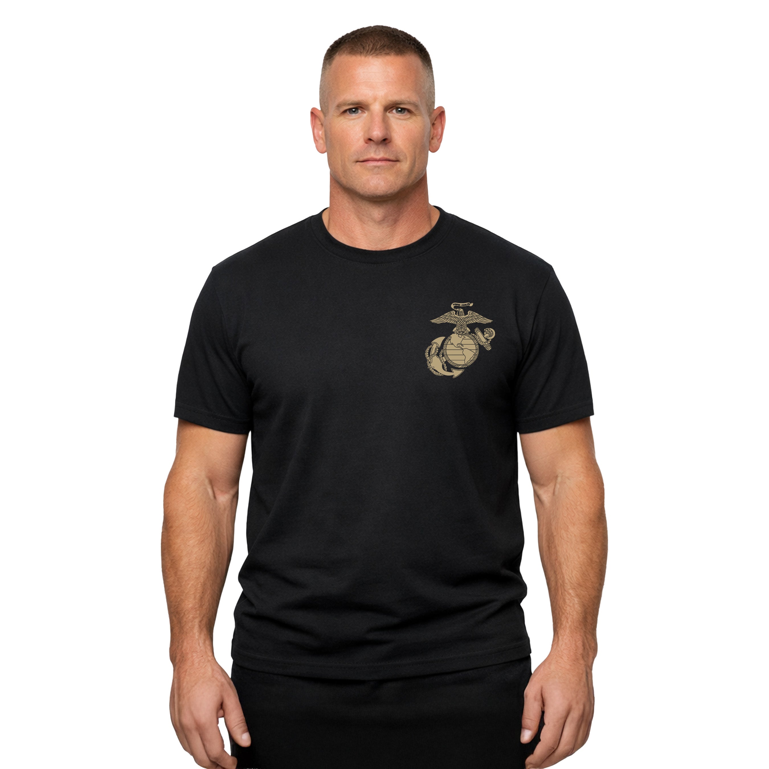 Black USMC 251st Birthday Battle Ready T-shirt withVintage Eagle Globe and Anchor chest seal