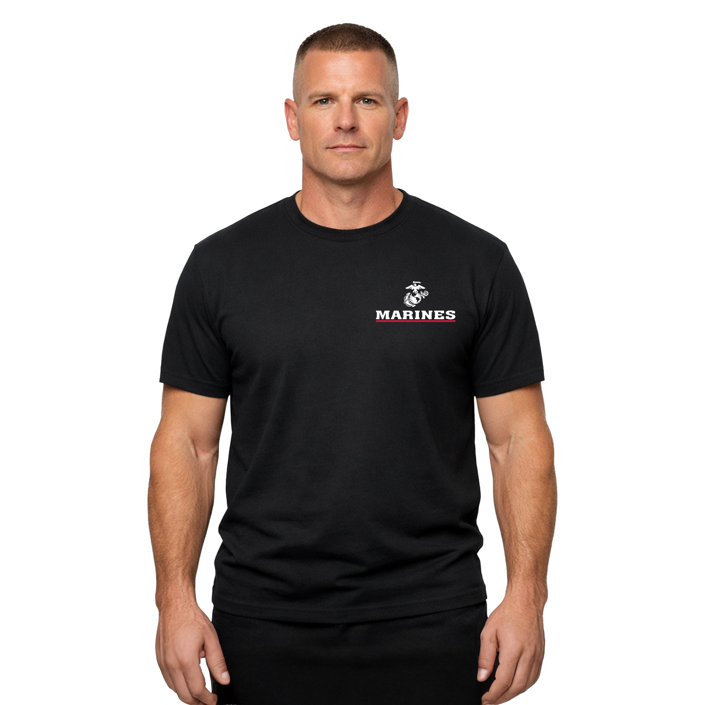 Black USMC My Other Birthday Is November 10th T-shirt with Marines Red Line EGA chest seal 