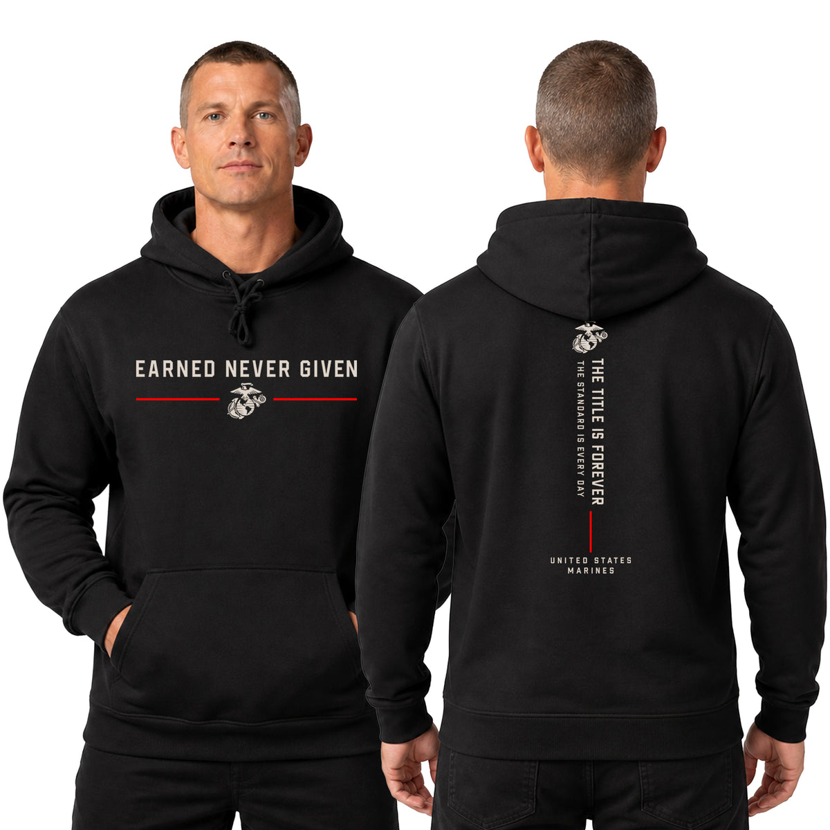 USMC The Title Is Earned Never Given Hoodie