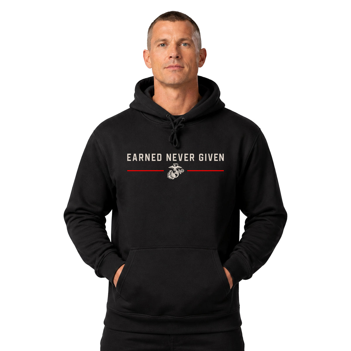 USMC The Title Is Earned Never Given Hoodie