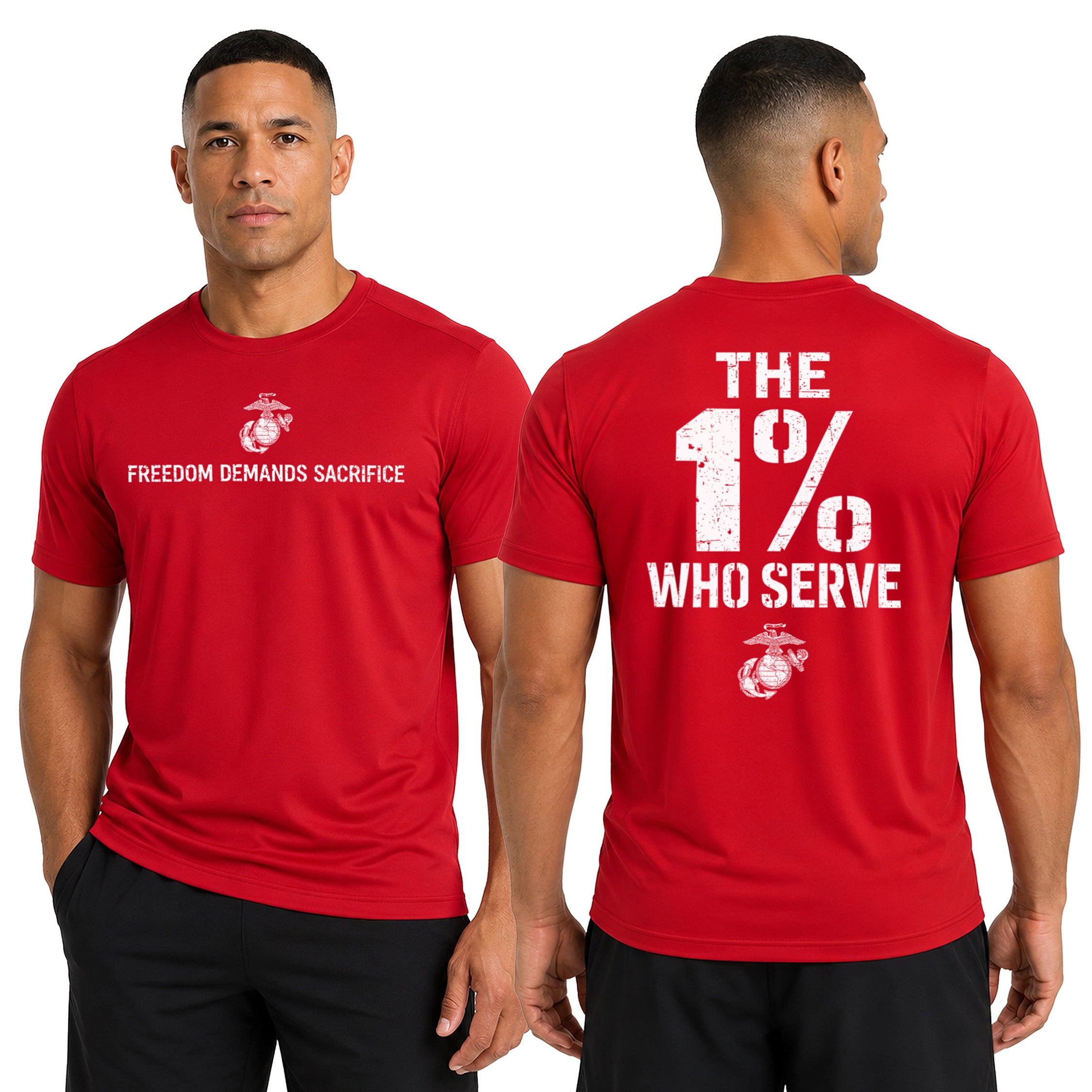 The 1% Who Serve” USMC Performance T-Shirt