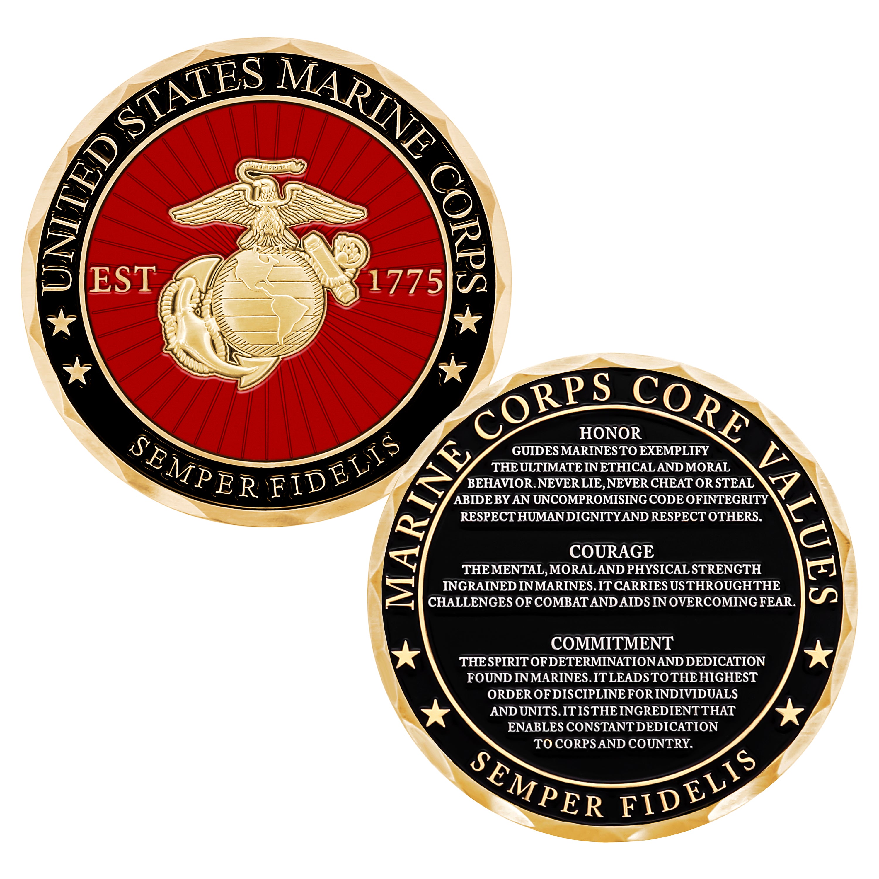 USMC Core Values USMC Challenge Coin