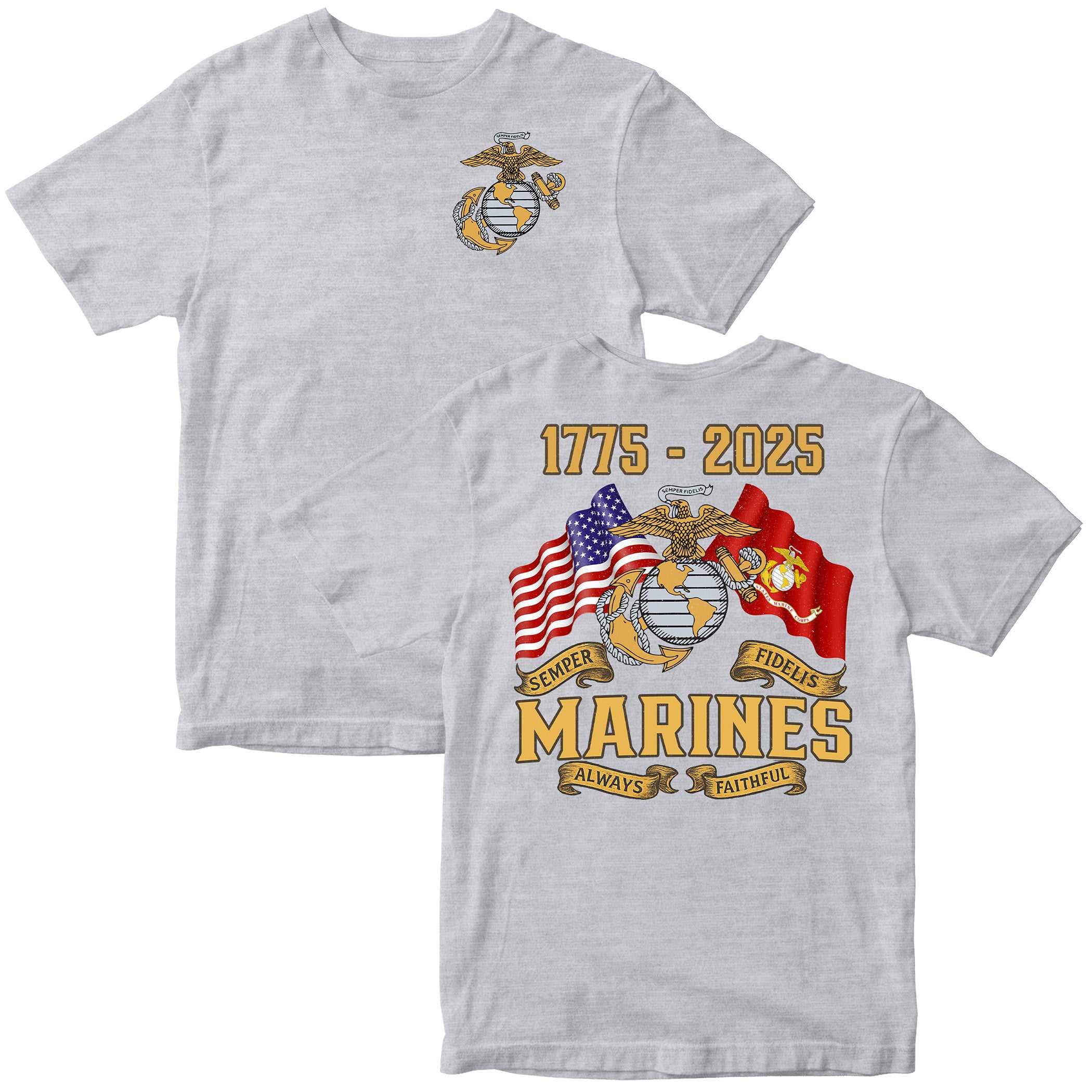 Marines 250 Years Semper Fi T-shirt <br> MADE IN USA