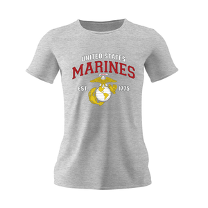 Female US Marines EST 1775 Grey Slim Fit T-Shirt