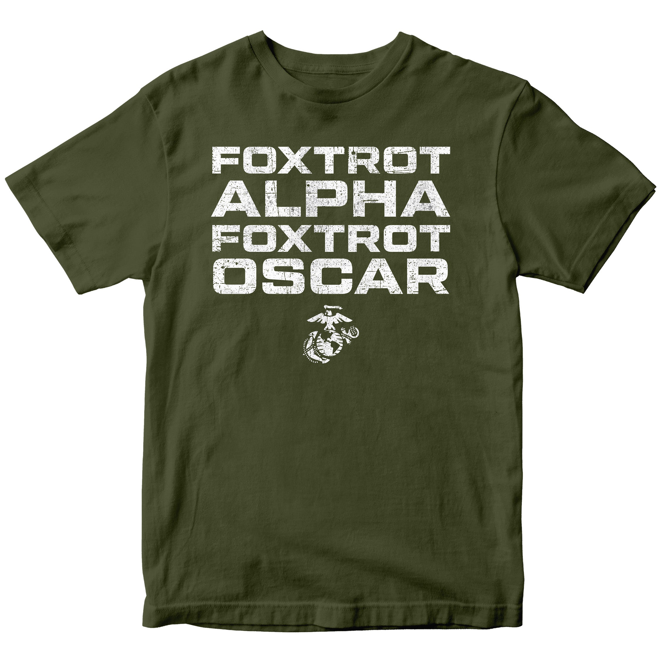 Marines FAFO T-shirt with Foxtrot Alpha Foxtrot Oscar text and Eagle Globe and Anchor