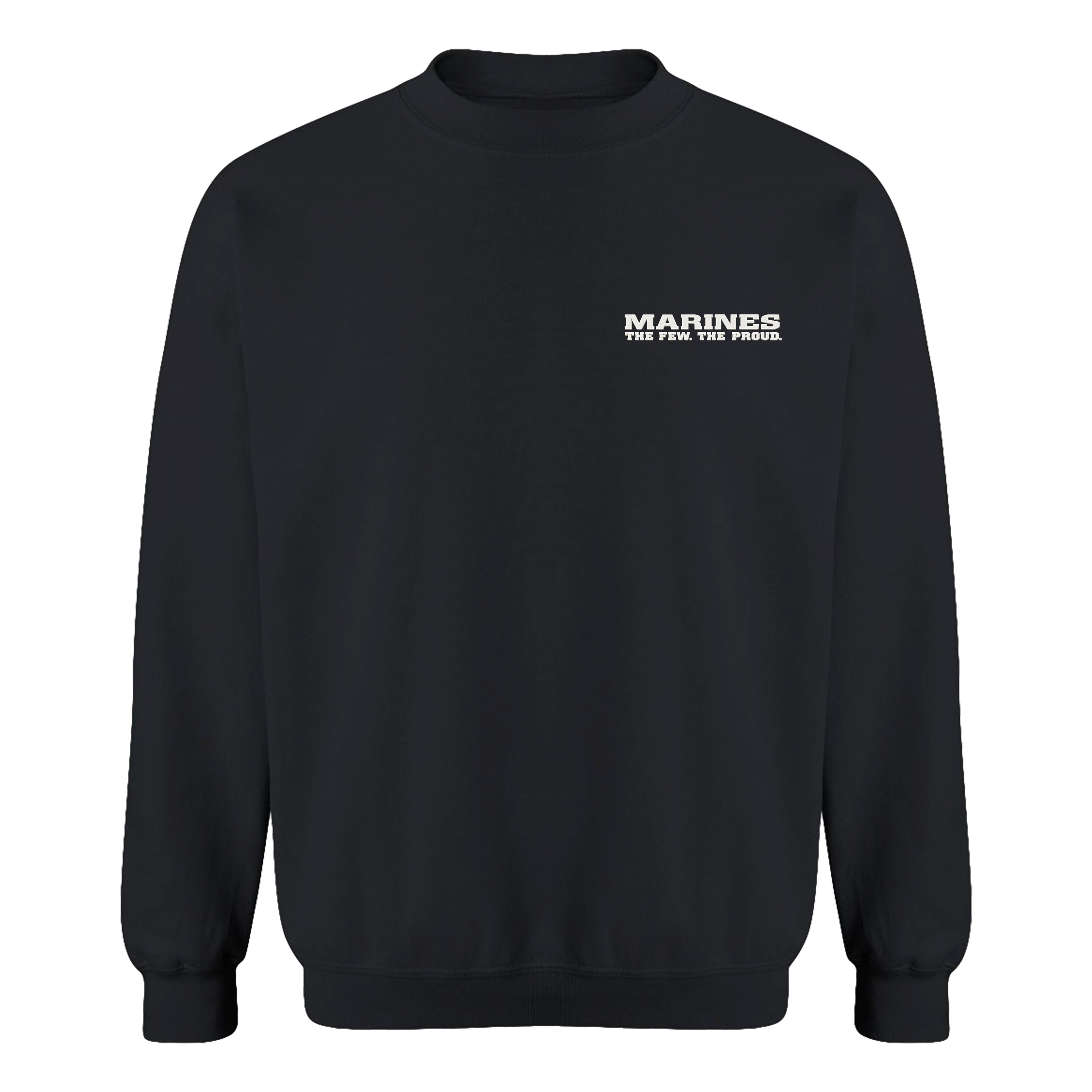 USMC The Few The Proud crewneck sweatshirt with silicone Marine Corps chest logo