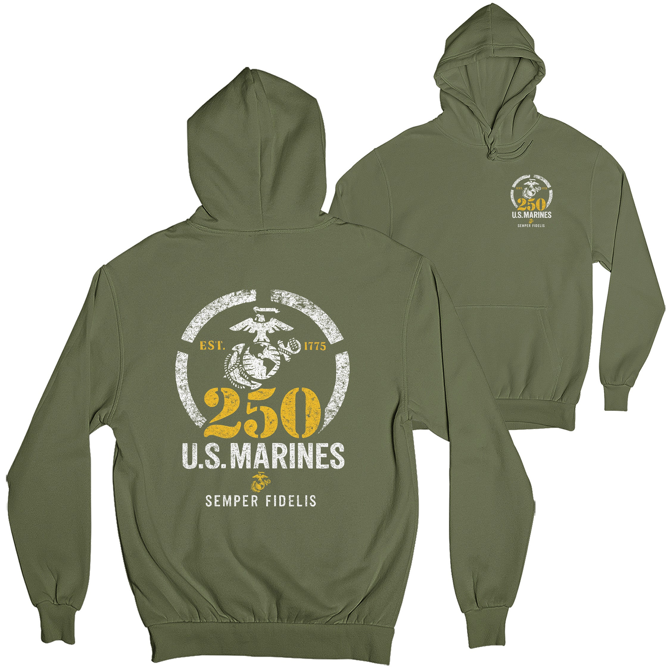 “UNITED STATES MARINE CORPS アメリカ軍　USMC Marines 250 Years Hoodie | Marine Corps Gift Shop