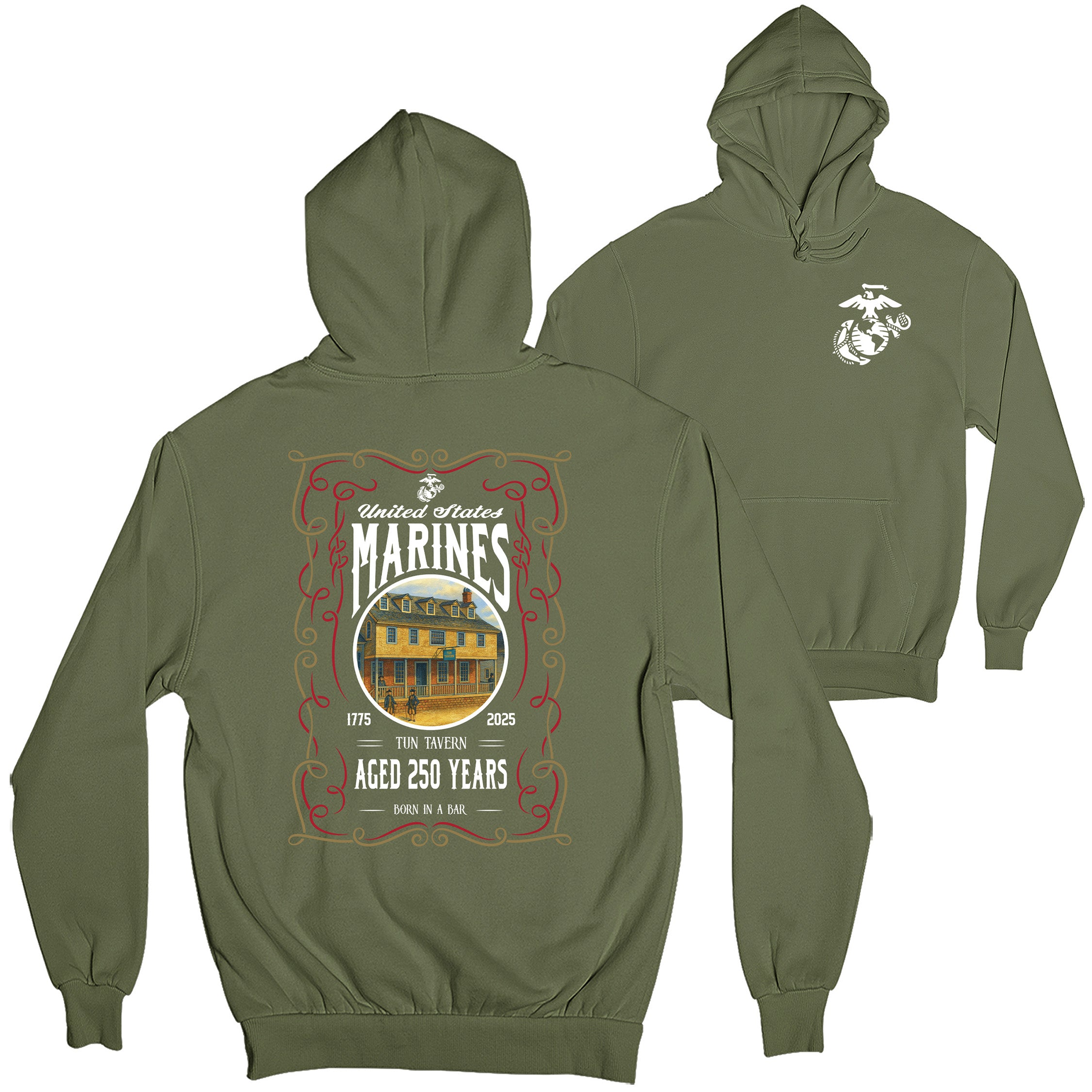 250th USMC Birthday Tun Tavern Hoodie | Marine Corps Gift Shop