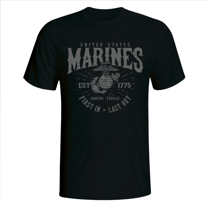 USMC Marines - First In Last Out T-Shirt