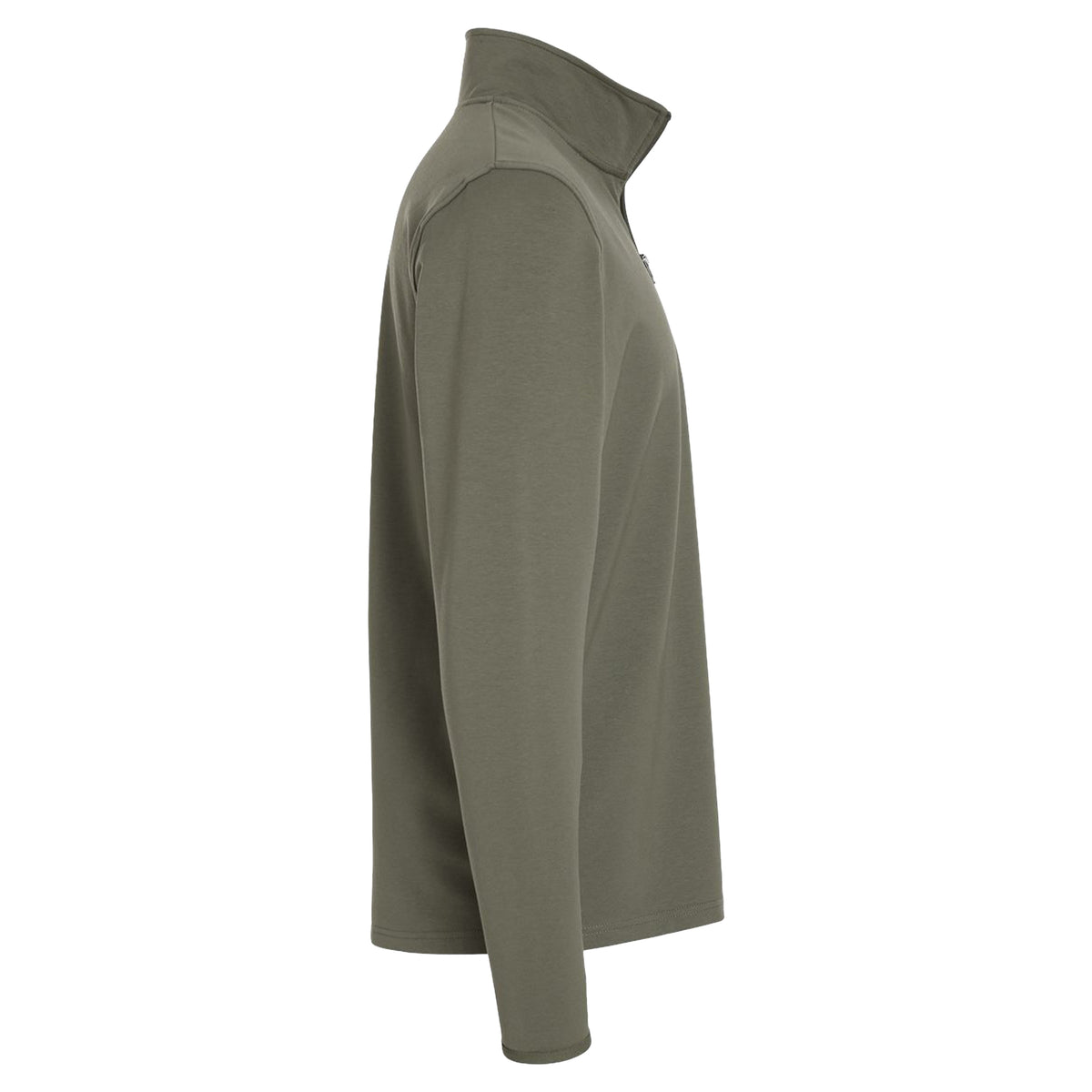 Side view of OD Green green U.S. Marines Global Guardian performance quarter-zip pullover 