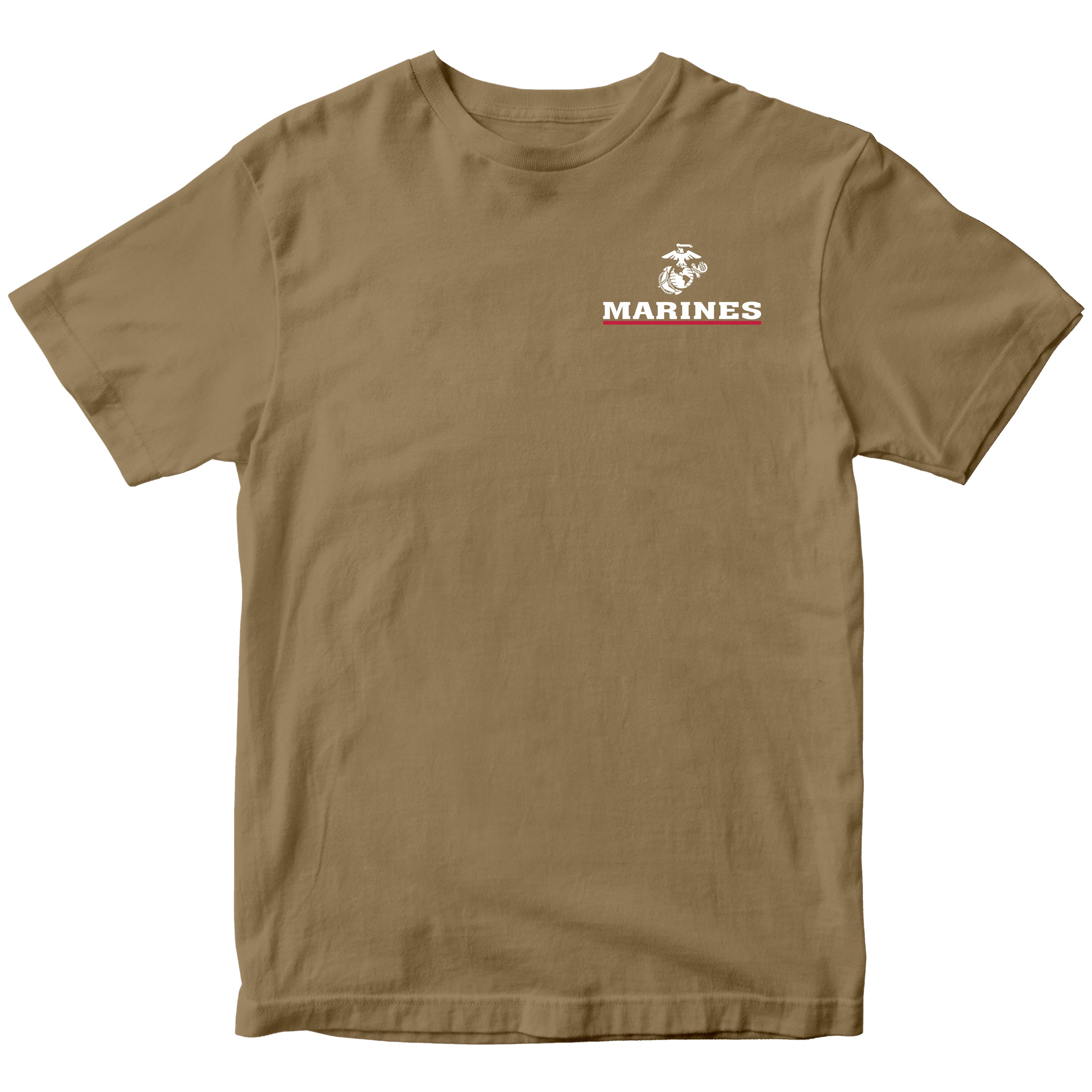 Brown USMC My Other Birthday Is November 10th T-shirt with Marines Red Line EGA chest seal 