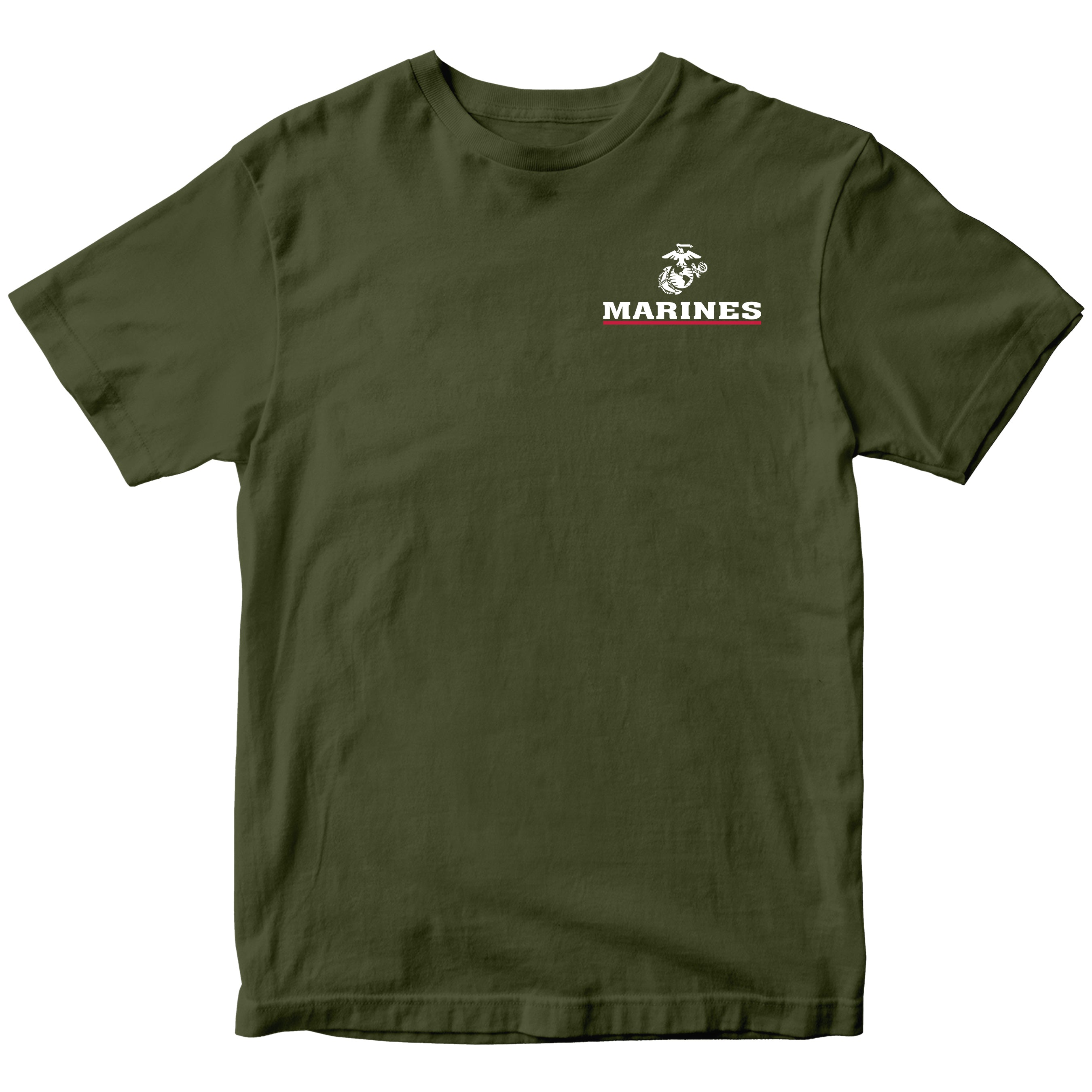OD Green USMC My Other Birthday Is November 10th T-shirt with Marines Red Line EGA chest seal 