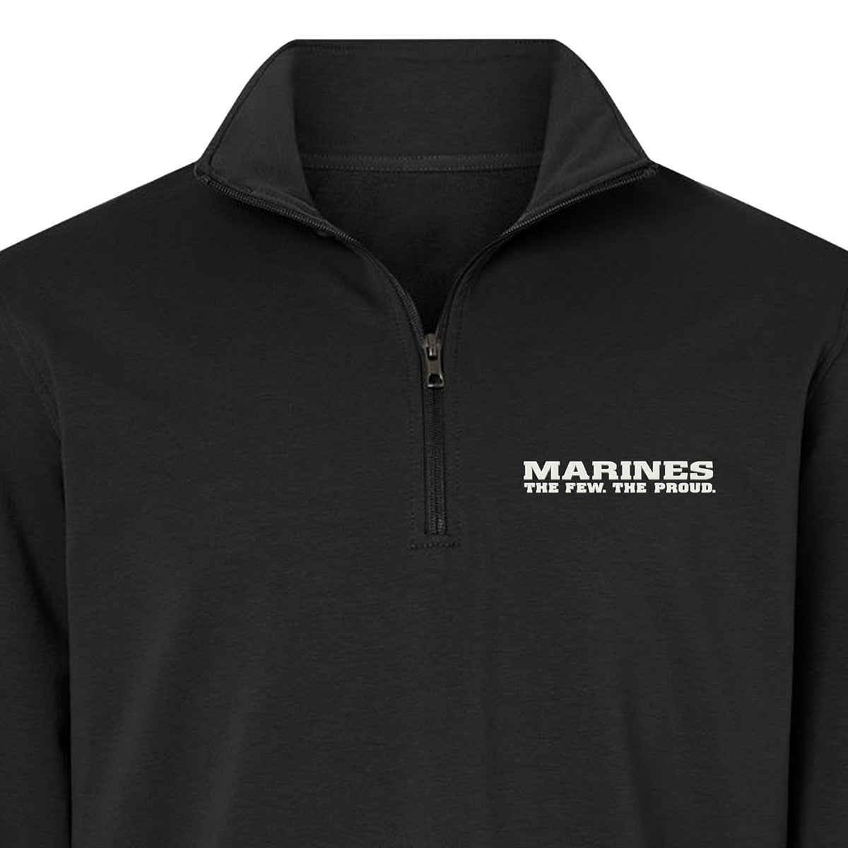 Marines The Few The Proud silicone patch performance quarter-zip pullover with raised USMC chest logo