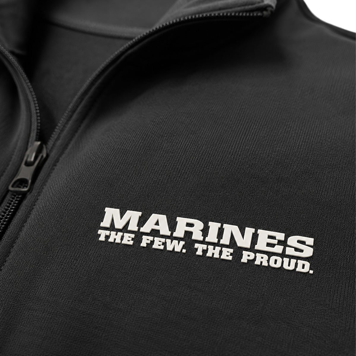 Marines The Few The Proud silicone patch performance quarter-zip pullover with raised USMC chest logo