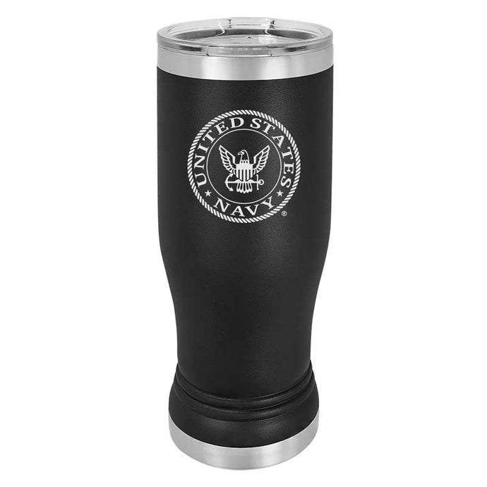  20 oz Navy Black Double Wall Vacuum Insulated Stainless Navy Tumbler Travel Mug, US Navy Travel Mug