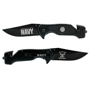 Black Stainless Steel USN Tactical Rescue Knife