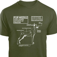 Fur Missile Black T-Shirt Belgian Malinois t shirt