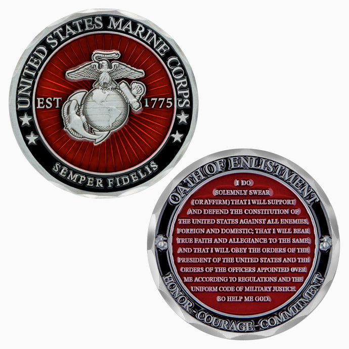 USMC Oath of Enlistment USMC Challenge Coin