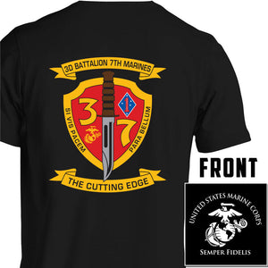 3rd Bn 7th Marines USMC Unit T-Shirt, 3rd Bn 7th Marines logo, USMC gift ideas for men, Marine Corp gifts men or women 3rd Bn 7th Marines