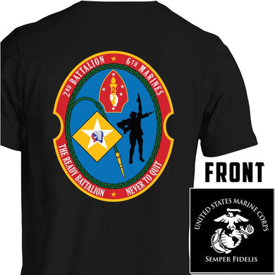 2nd Bn 6th Marines USMC Unit T-Shirt, 2nd Bn 6th Marines logo, USMC gift ideas for men, Marine Corp gifts men or women 2nd Bn 6th Marines 2d Bn 6th Marines 