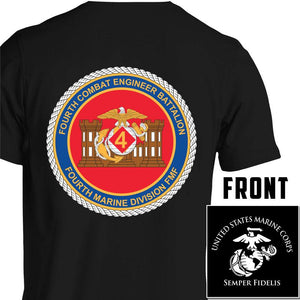 4th CEB USMC Unit T-Shirt, 4th CEB logo, USMC gift ideas for men, Marine Corp gifts men or women