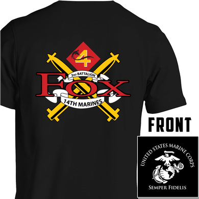 Fox Co 2nd Battalion 14th Marines USMC Unit T-Shirt-