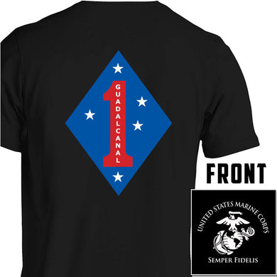 1st Marine Division USMC Unit T-Shirt, 1st MARDIV USMC Unit Logo, USMC gift ideas for men, Marine Corp gifts for women