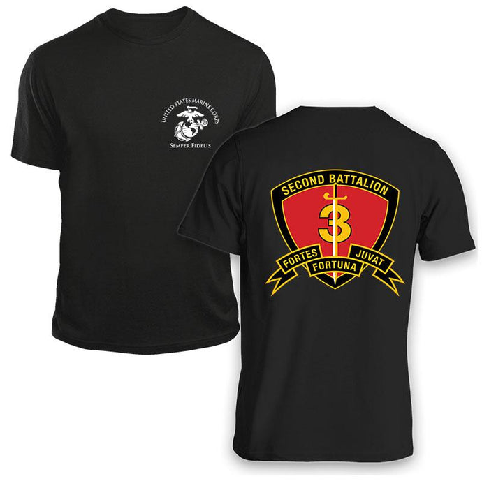 2dBn 3d Marines USMC Unit T-Shirt, 2ndBn 3rd Marines logo, USMC gift ideas for men, Marine Corp gifts men or women 2nd Bn 3rd Marines, Second Battalion Third Marines