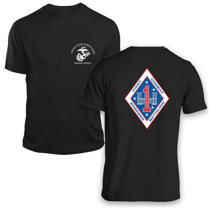 1st Combat Engineer Battalion (1st CEB) USMC Unit T-Shirt, 1st CEB USMC Unit Logo, USMC gift ideas for men, Marine Corp gifts men or women 1st CEB, 1st Combat Engineer Battalion