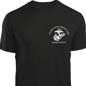 1st Battalion 4th Marines Unit Logo Black Short Sleeve T-Shirt