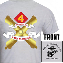 3rd Bn 14th Marines USMC Unit T-Shirt, 3rd Bn 14th Marines logo, USMC gift ideas for men, Marine Corp gifts men or women