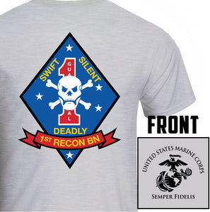 1st Recon Bn USMC Unit T-Shirt, 1st Recon Bn logo, USMC gift ideas for men, Marine Corp gifts men or women 1st Recon Bn 1st Reconnaissance Bn 