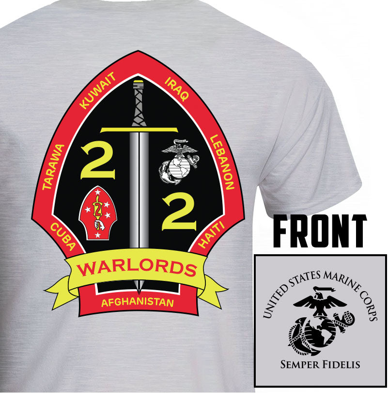 2dBn 2nd Marines USMC Unit T-Shirt, 2ndBn 2nd Marines logo, USMC gift ideas for men, Marine Corp gifts men or women 2nd Bn 2nd Marines, Second Battalion Second Marines