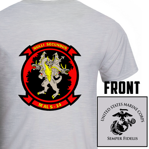 MALS-14 T-Shirt, USMC T-Shirt, USMC Unit T-Shirt, Marine Aviation Logistics Squadron 14, Nulli Secundus