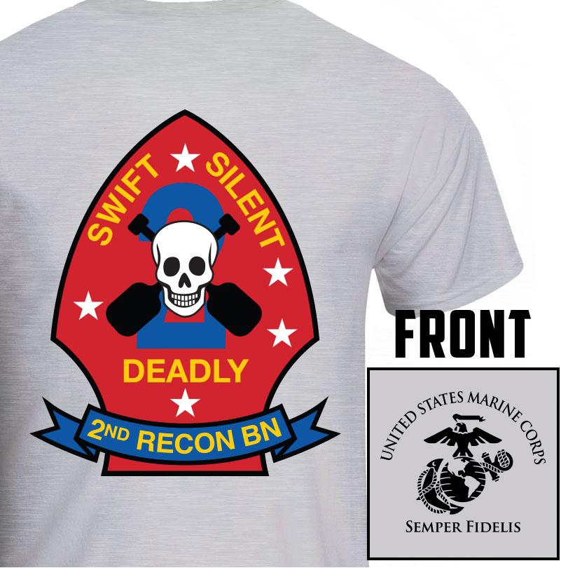 2nd Reconnaissance Battalion (2nd Recon) USMC Unit T-Shirt, 2nd Recon USMC Unit Logo, USMC gift ideas for men, Marine Corp gifts men or women 2D RECON Bn, 2d Reconnaissance Bn