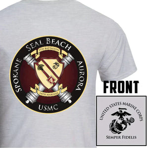 5th Bn 14th Marines USMC Unit Long Sleeve T-Shirt, 5th Bn 14th Marines, USMC unit gear, 5th Bn 14th Marines logo, 5th Battalion 14th Marines logo, USMC gift ideas for men, Marine Corp gifts