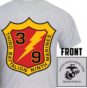 3/9 unit t-shirt, 3rd battalion 9th Marines unit t-shirt, 3rd battalion 9th Marines, USMC unit t-shirt, custom USMC unit gear 