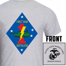 1st Tank Bn USMC Unit T-shirt, 1st Tank Bn Marines Unit T-shirt, 1st Tank Battalion Unit T-shirt, USMC Unit T-shirt