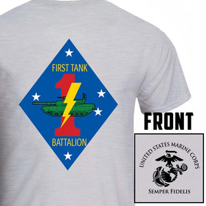 1st Tank Bn USMC Unit T-shirt, 1st Tank Bn Marines Unit T-shirt, 1st Tank Battalion Unit T-shirt, USMC Unit T-shirt